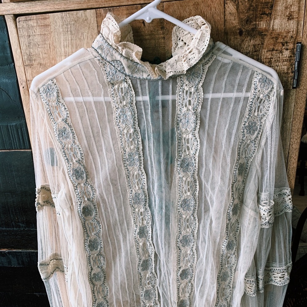 Free People New Romantics Lace Backless Top